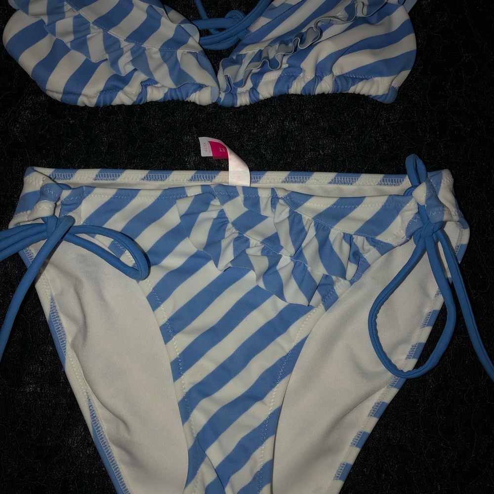 Victoria’s Secret ruffled striped string bikini